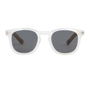 Gafas de sol OCEAN CASSIS - Blanco transparente mate con patillas en carey y / Ahumada