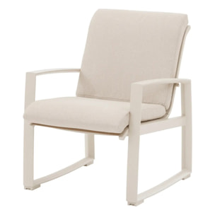 Salon de jardin "Boreane" lin & argile 5 places en aluminium texaline et polyester