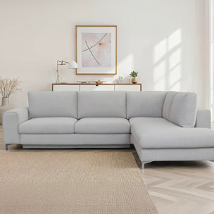 Canapé d'Angle Droit Tissu Fiesole, 3 Places, Couchage Intégré, Coffre de Rangement, Housse Déhoussable