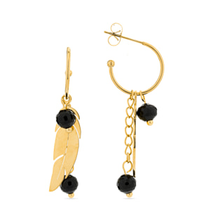 Pendientes de Onix acabados en oro amarillo de 18k