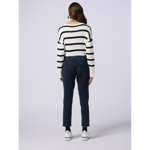 Oltre - Pantaloni chino misto tencel - Blu