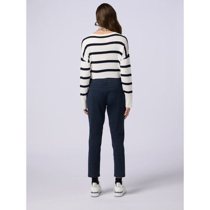 Oltre - Pantaloni chino misto tencel - Blu