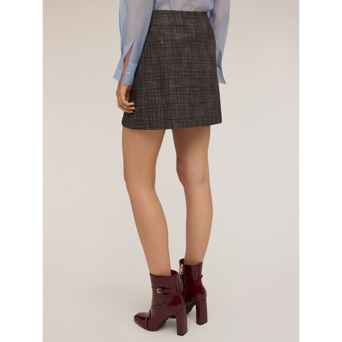 Motivi - Minigonna a pieghe effetto portafoglio - Marrone