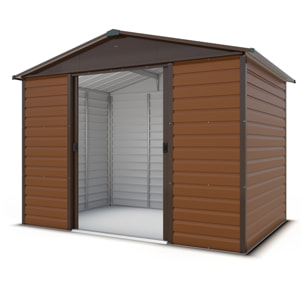 Abri de jardin métal aspect bois Yardmaster 5,3 m² + kit d'ancrage