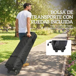Carpa Plegable 3x3 m, Pop-up, Cenador Pabellón de Jardín con Ventilación Superior, Bloqueo Central, UPF50+, Altura Ajustable 3 Niveles, Bolsa Transporte con Ruedas, Sacos de Arena, Gris