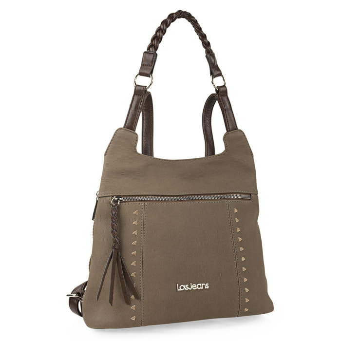 Bolso Mochila Mujer Lois Indiana Taupe