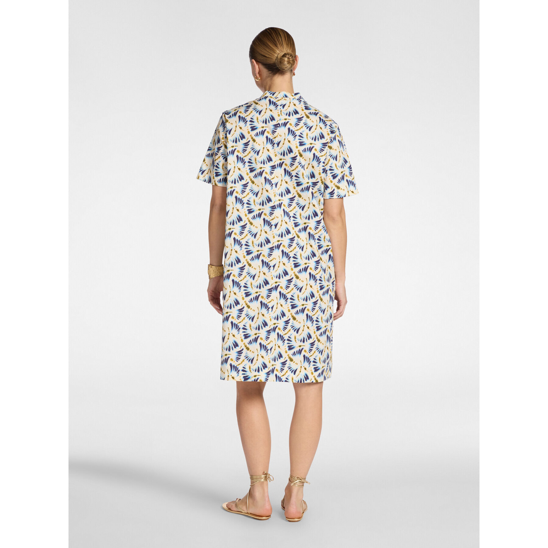 Elena Mirò - Abito in popeline stampato - Blu