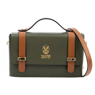 Bernareggio Bolso bandolera Mujer. Piel auténtica Ruga.