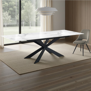 Tomasucci MELVIN EVO 160 MARBRE BLANC - Table extensible NOIRE