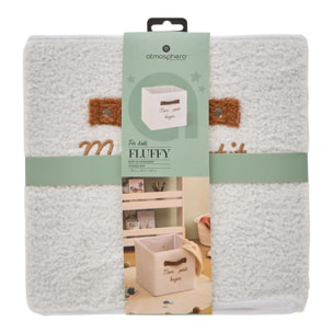 Panier de rangement Fluffy blanc 29x29cm