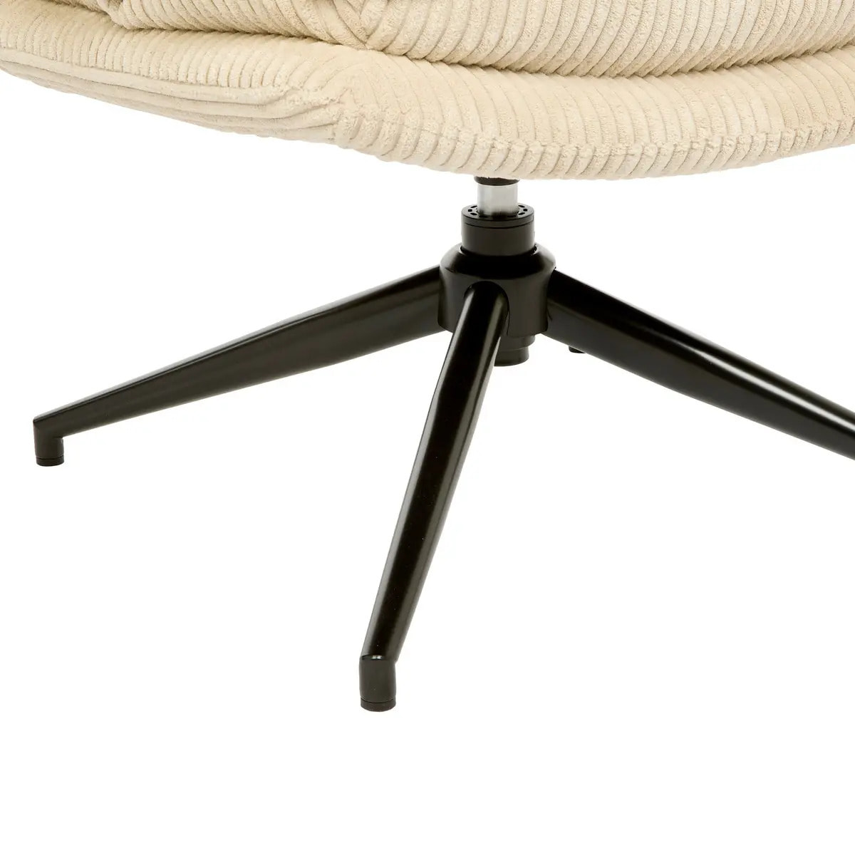 Fauteuil Pivotant Harper en Tissu Beige L74,5xl64xH87 cm