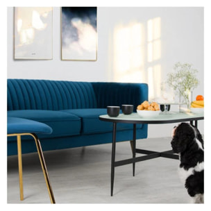 Canapé 2 places en velours bleu foncé - Gatsby