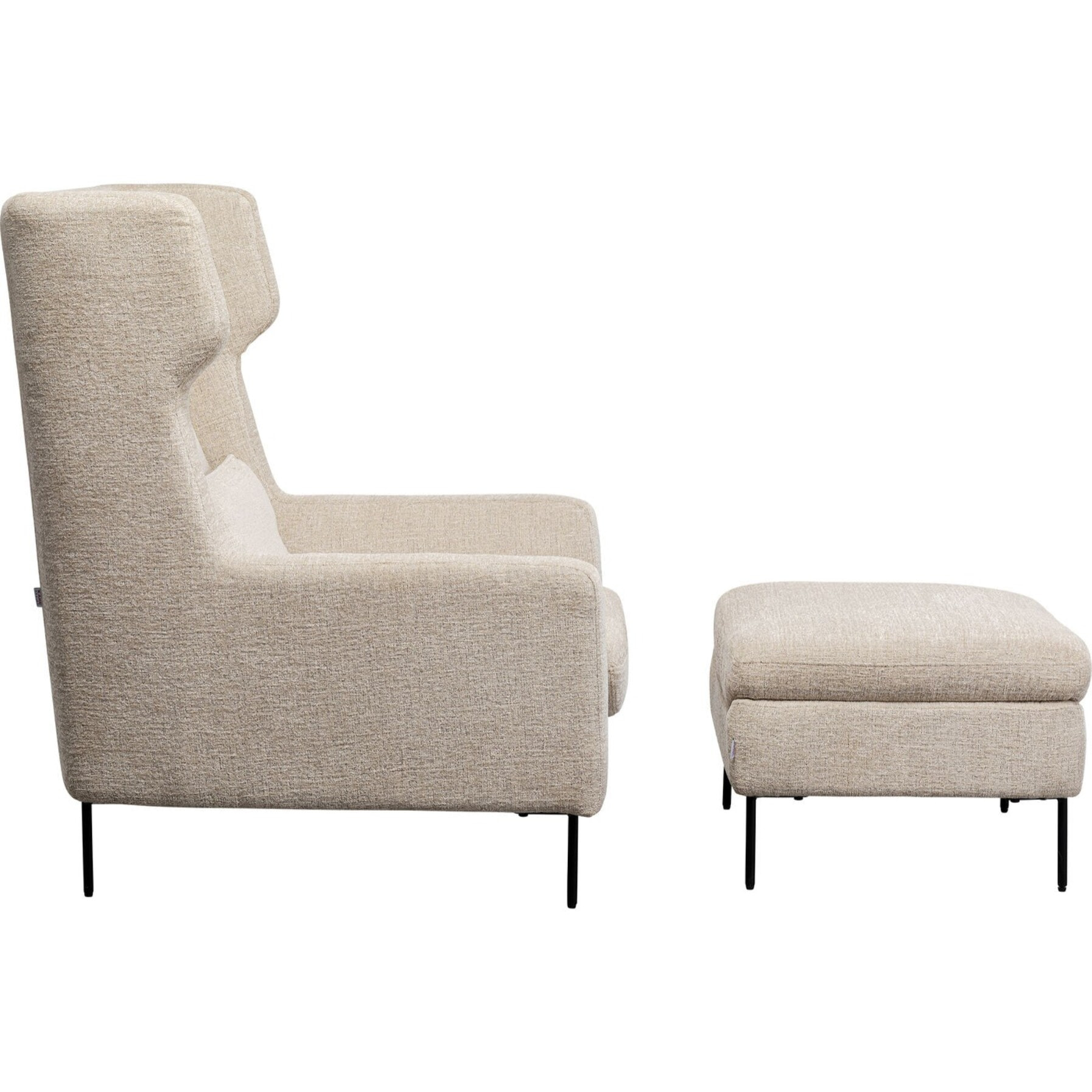 Fauteuil et repose-pieds Quinn beige Kare Design