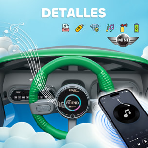 Coche Eléctrico para Niños de +3 Años, MINI Concept Aceman, Coche de Batería 12V, con Bluetooth, Mando a Distancia 2,4 G, Motor Doble, Suspensión Trasera, Faros, Música, USB, Azul