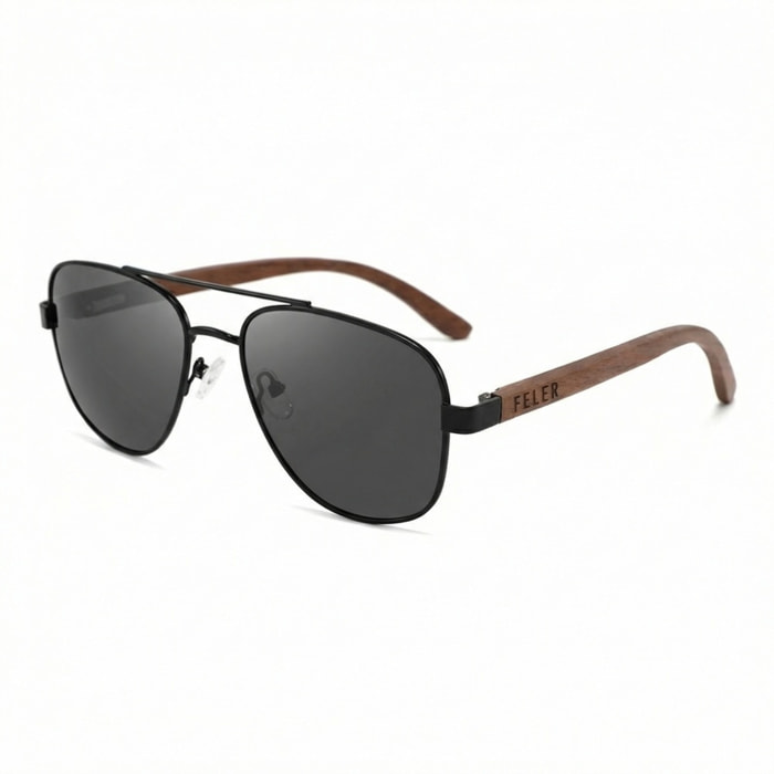 Gafas de Sol Feler 1717-11 Polarizadas de Madera Unisex 57 mm
