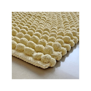 Tapis de salle de bain rectangulaire 40 x 60 cm avec pompons - 6 coloris - POP