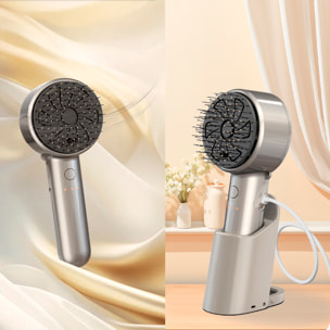 Peine atomizador con masaje de dos velocidades y base.
