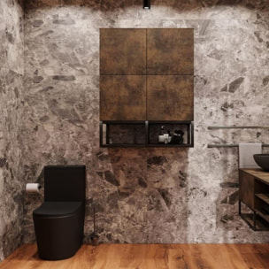 Brevis WC à poser sans bride + abattant softclose, noir mat (SATBRE031RREXVPBKM)