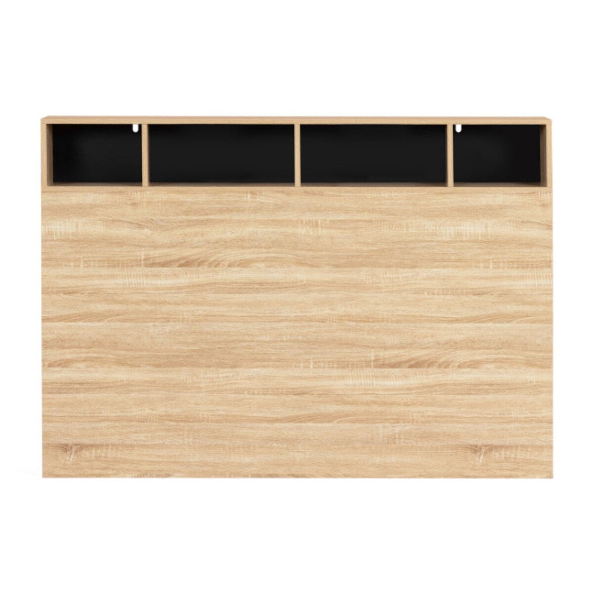 Tête de lit Léo bois et noire avec rangements 145cm