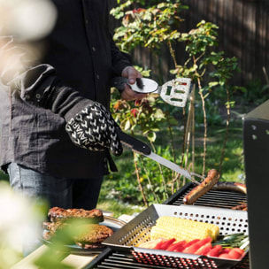 Well home juego de múltiples herramientas 5en 1 para asar a la parrilla con mangos en pp color negro