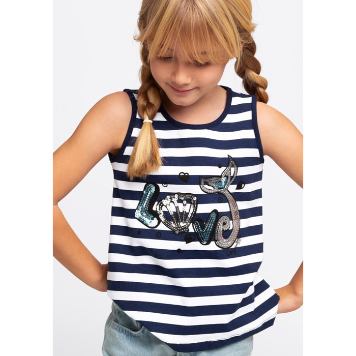 Maglietta da ragazza con sirena marinaia