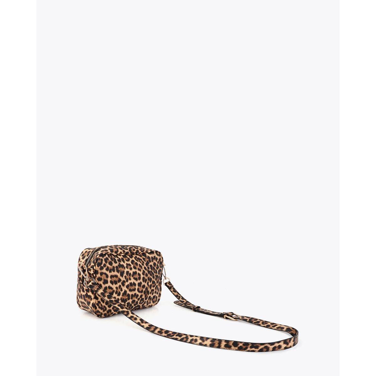 Borsa a tracolla basic con stampa leopardata