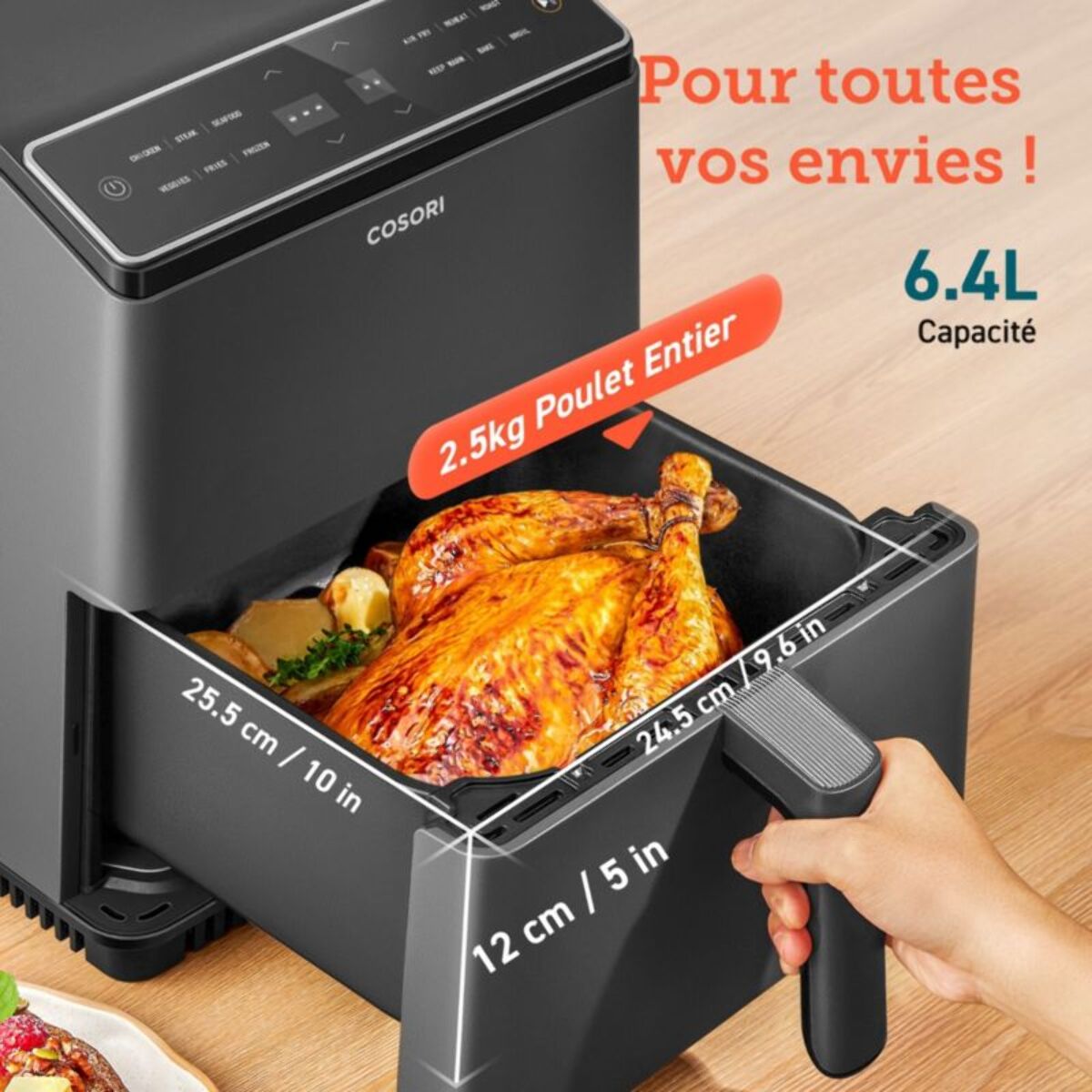 Friteuse sans huile COSORI Dual Blaze Noir + grille