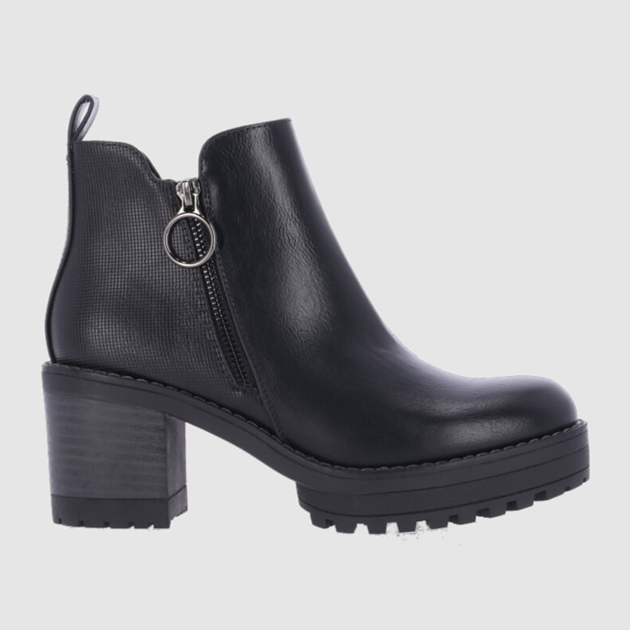 Botines - Negro - Tacón: 7 cm
