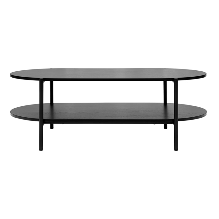 Table basse ovale finition bois noir et métal L115 cm BRUNA