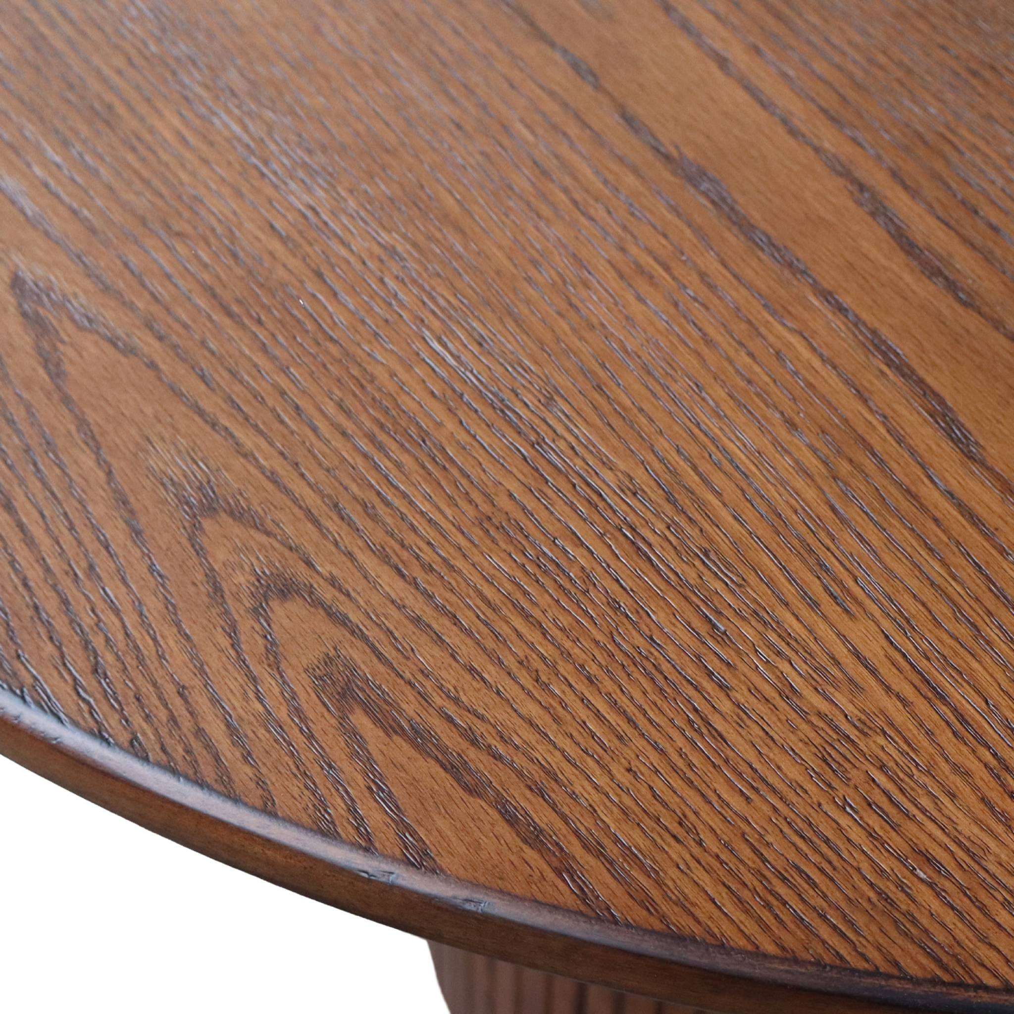 Table à manger oblongue bois d'hévéa et placage chêne 8 places noyer - L 220 x P 100 x H 73 cm - Estelle