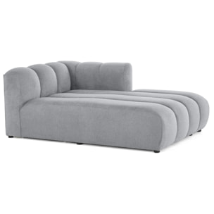 Debbie - module d'assise méridienne droit en tissu texturé - Gris