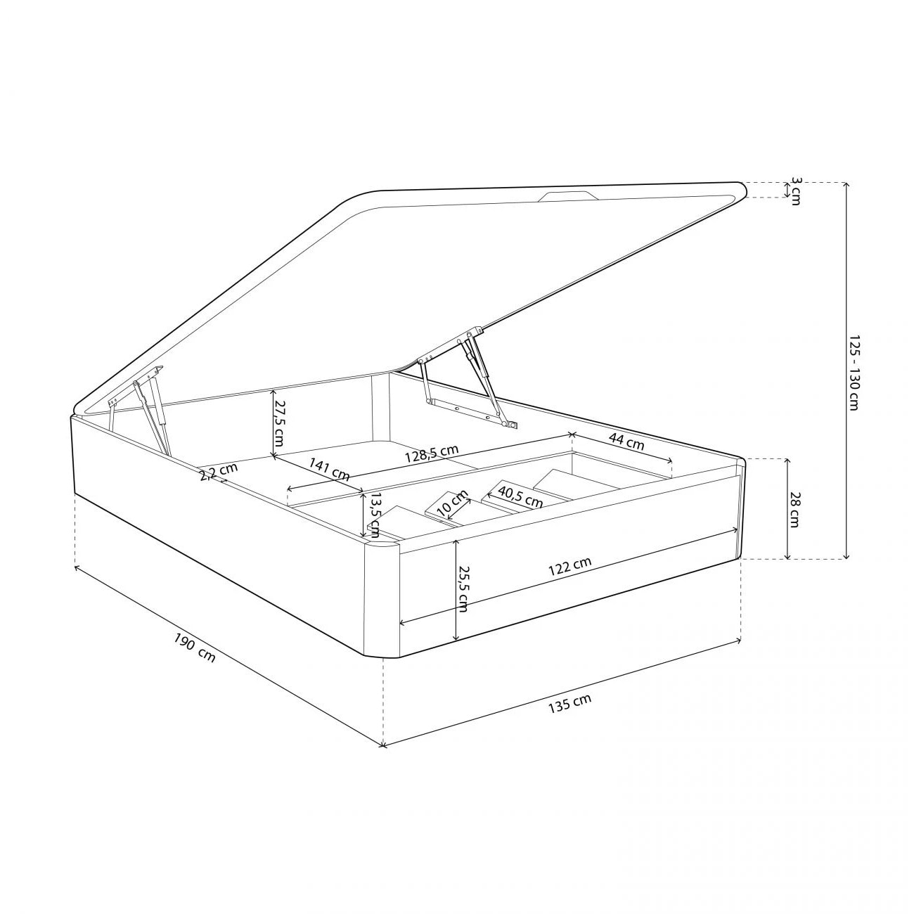 Canapé Luxury Plus 3D Blanco - Grafito