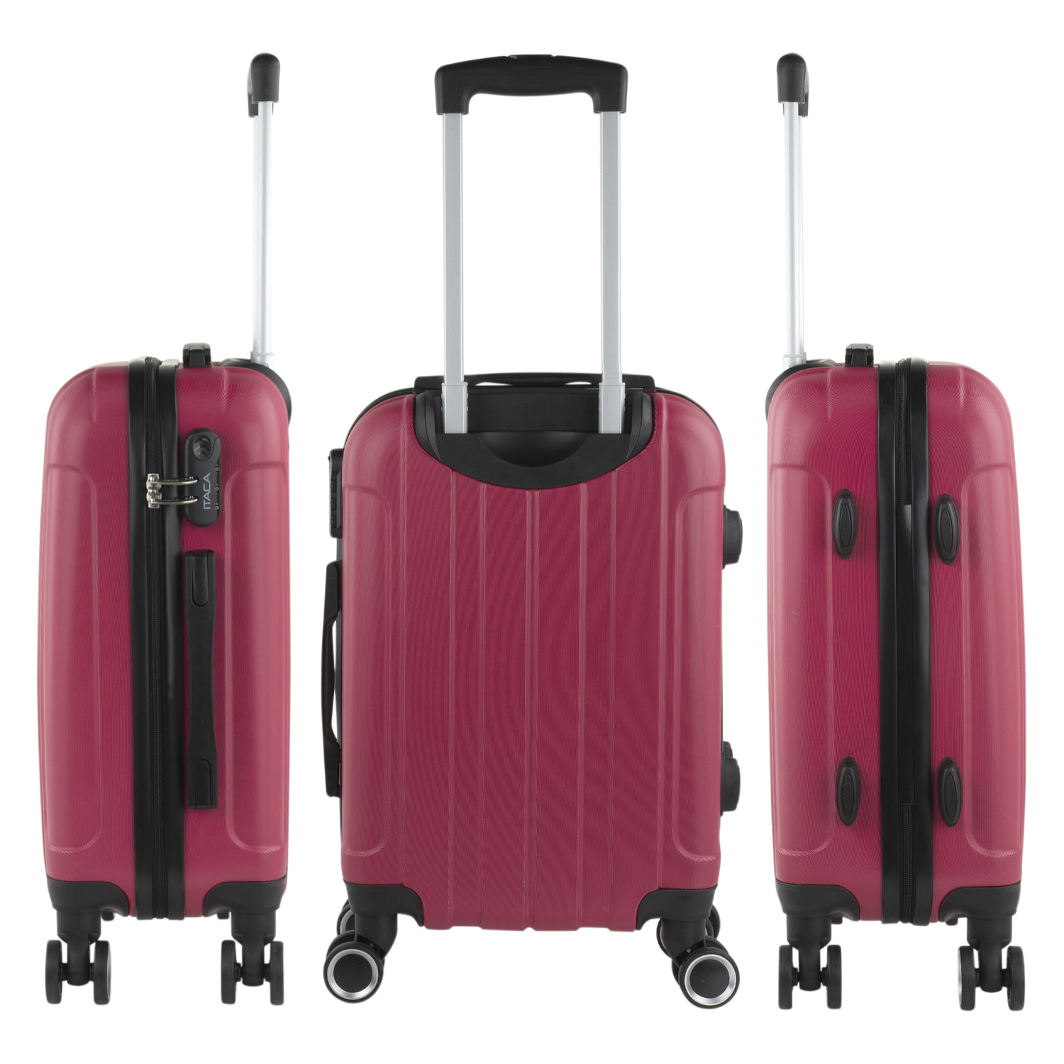 Juego De Trolley Cabina Y Neceser Itaca Havel Fresa