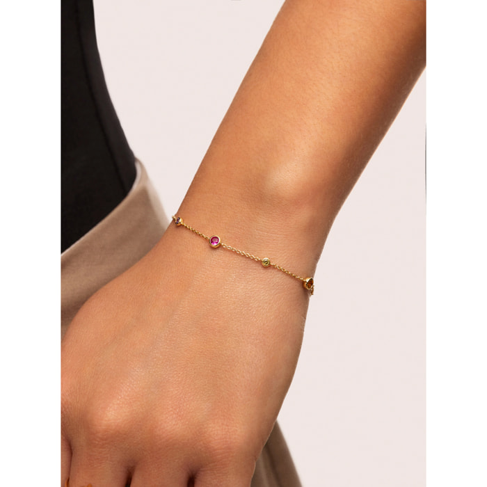 Pulsera Orbit Multicolor Baño Oro
