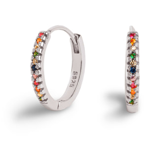 Pendientes Aro L Colors Plata