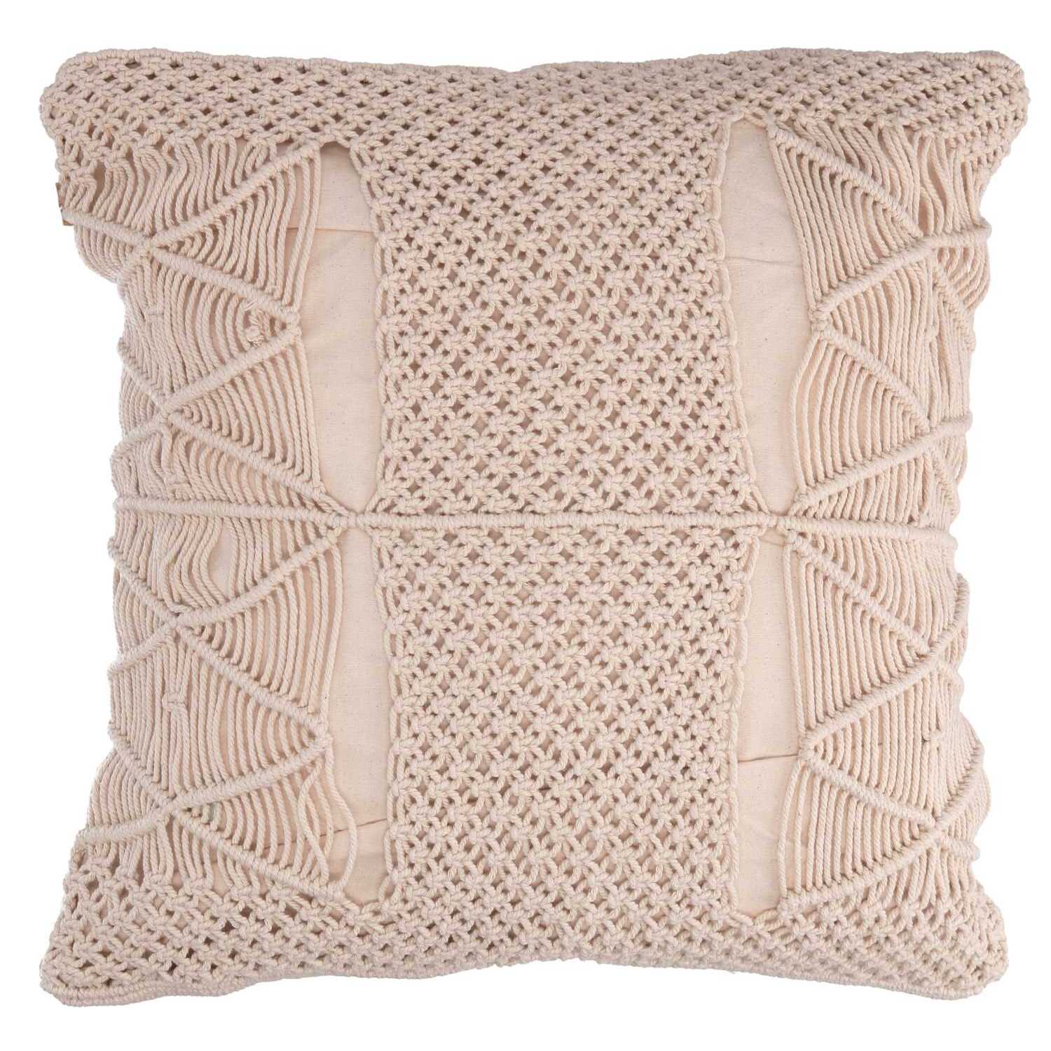 Fodera cuscino in tessuto macrame' bianco cm40x40