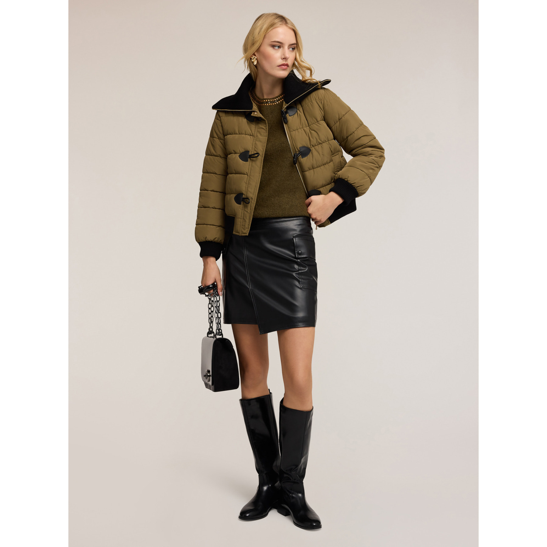 Motivi - Minigonna asimmetrica con tasche - Nero