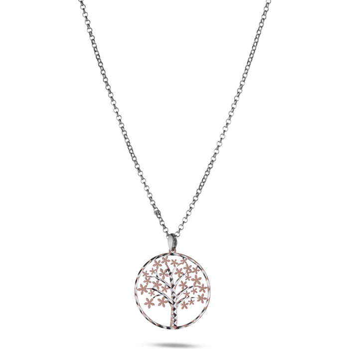 Collana Hiriwa 925 Albero della Vita Argento Bicolore