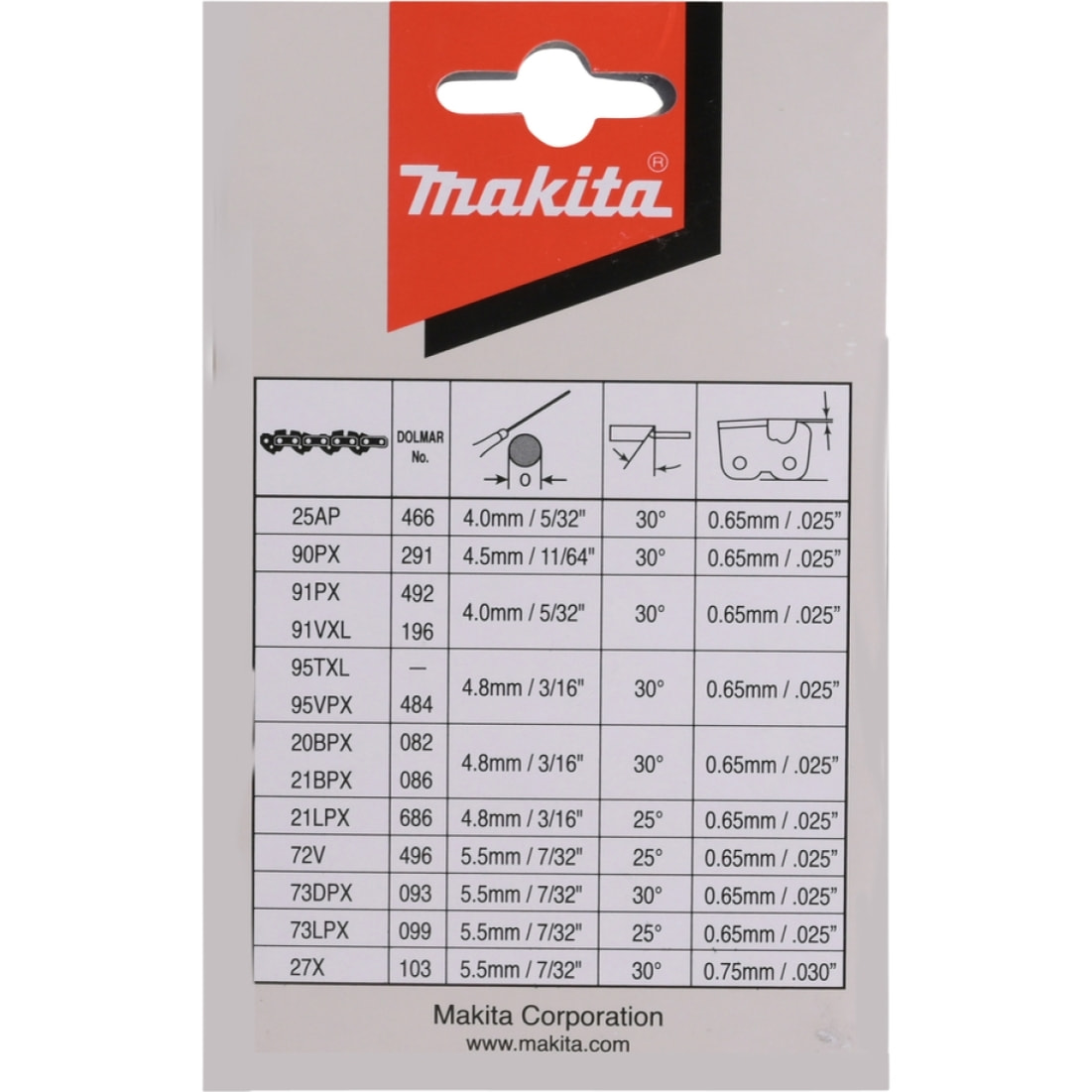 Chaîne tronçonneuse 90PX 40CM 56 MAILLONS MAKITA - 191H03-4