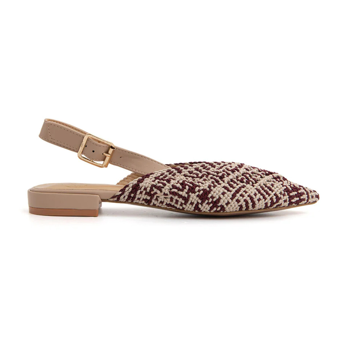 Slingback chic-fabric bicolore - BEIGE