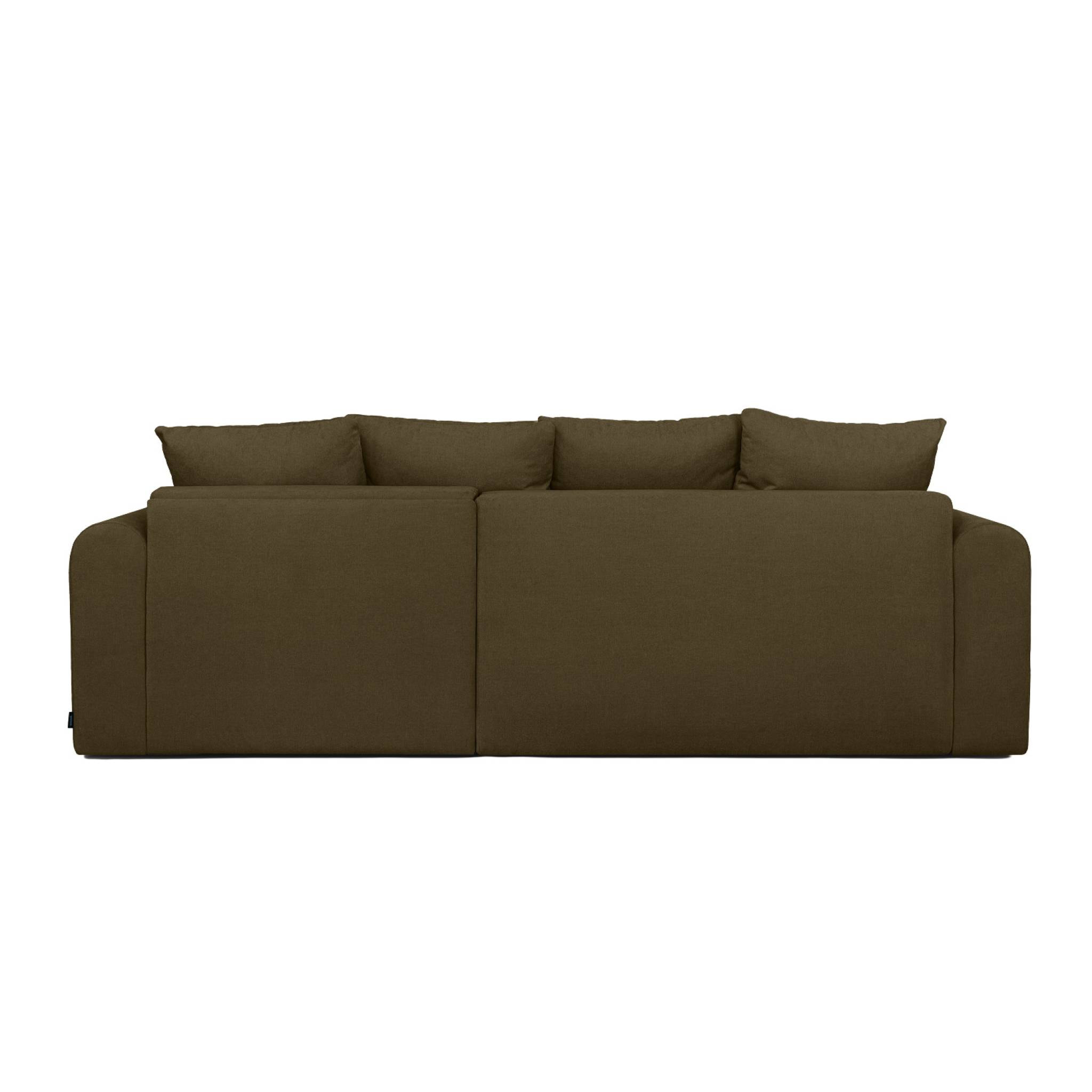 Canapé d'angle convertible réversible 3 places tissu chenille avec coffre ALMO