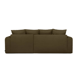 Canapé d'angle convertible réversible 3 places tissu chenille avec coffre ALMO