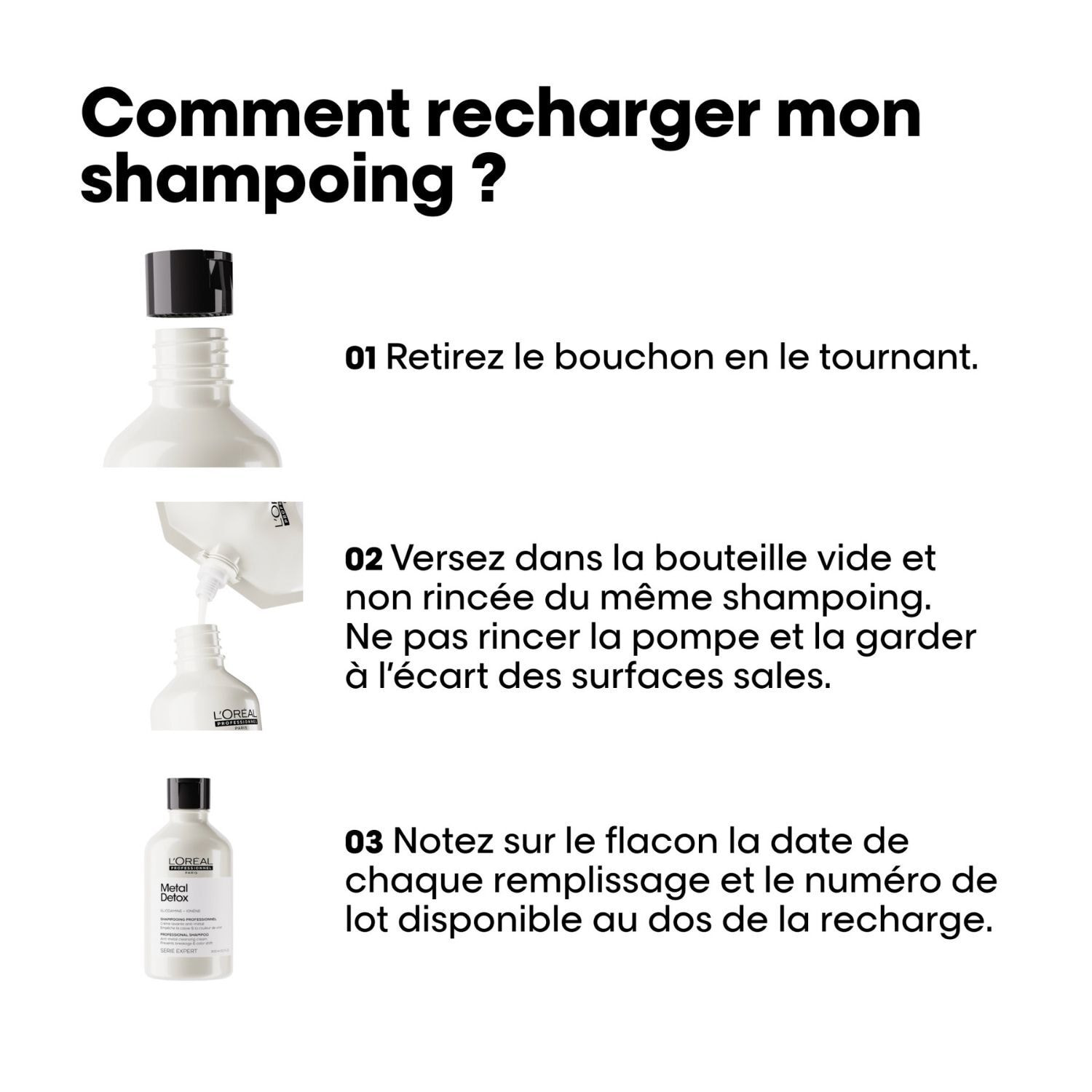 Série Expert Metal Detox - Recharge Shampoing anti-métal pour cheveux sensiiblisés et cassants