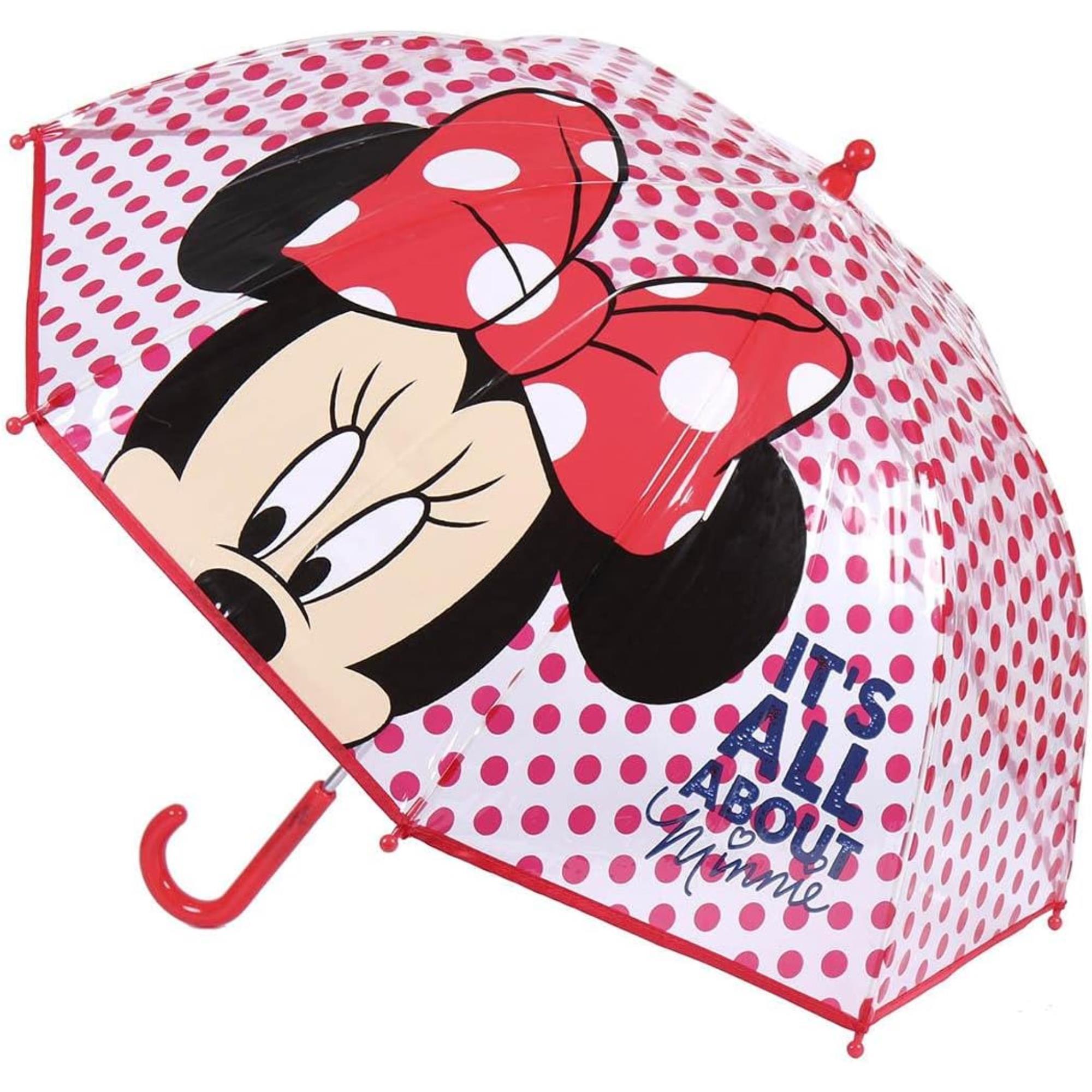 Paraguas burbuja manual de minnie mouse- licencia oficial disney