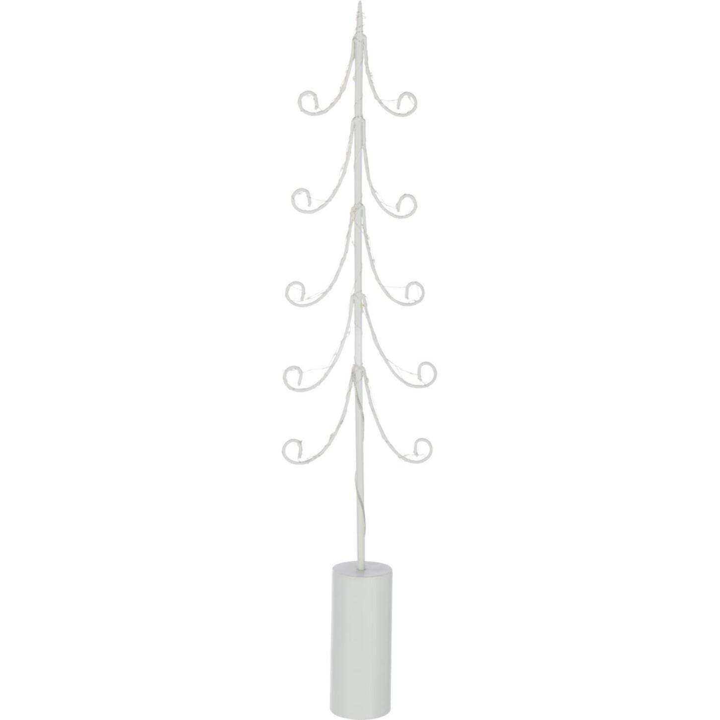 J-Line décoration Arbre Base Cylindre - fer - blanc - large - 4 pcs - LED