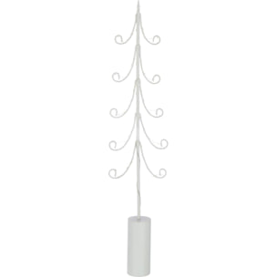 J-Line décoration Arbre Base Cylindre - fer - blanc - large - 4 pcs - LED