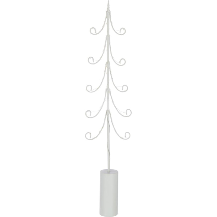 J-Line décoration Arbre Base Cylindre - fer - blanc - large - 4 pcs - LED