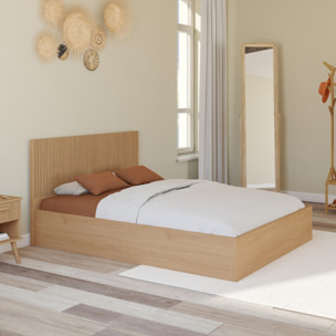 Lit coffre Faustine 140x190cm tête de lit lattes