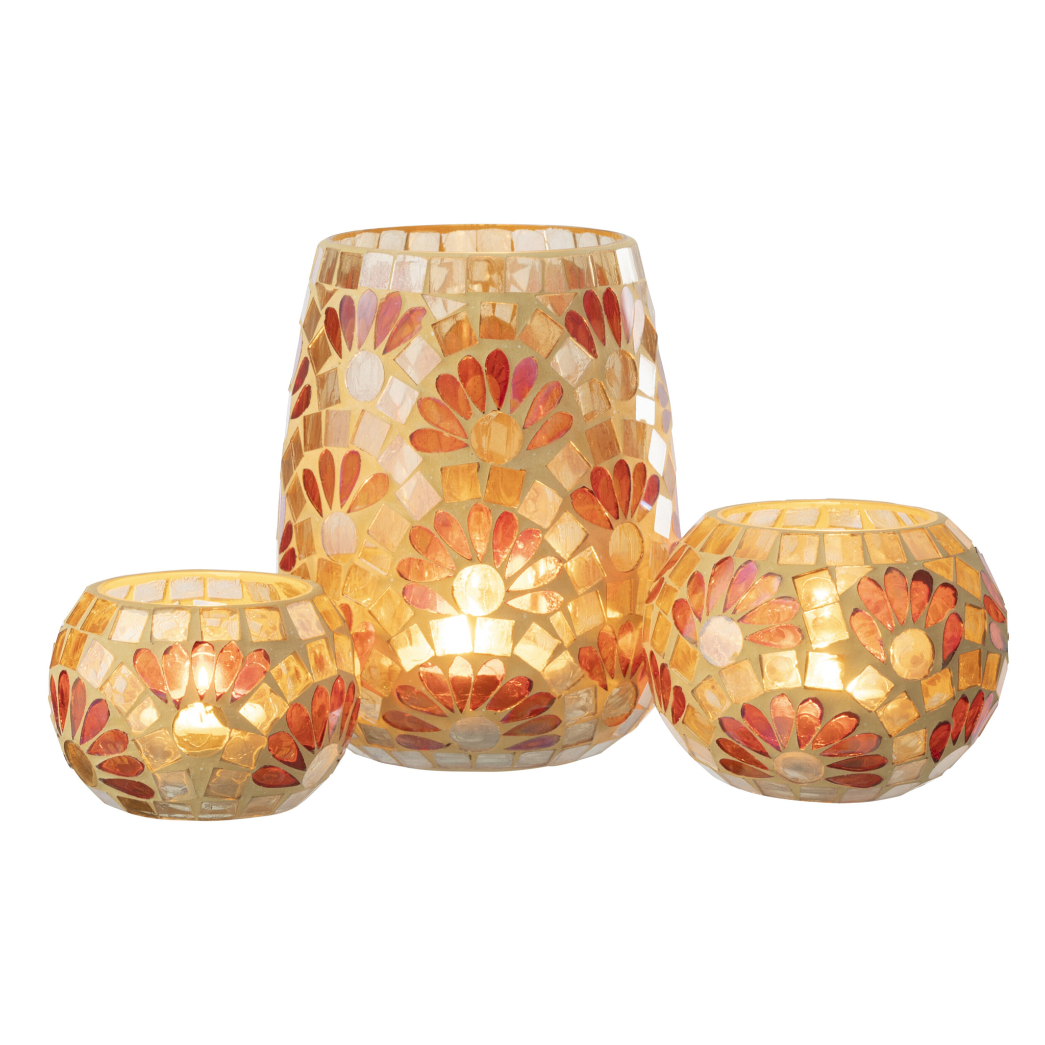 J-Line Chandelier - verre - blanc cassé/jaune chaud - large