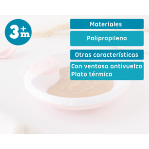 PLATO TÉRMICO CON VENTOSA ANTIVUELCO ROSA